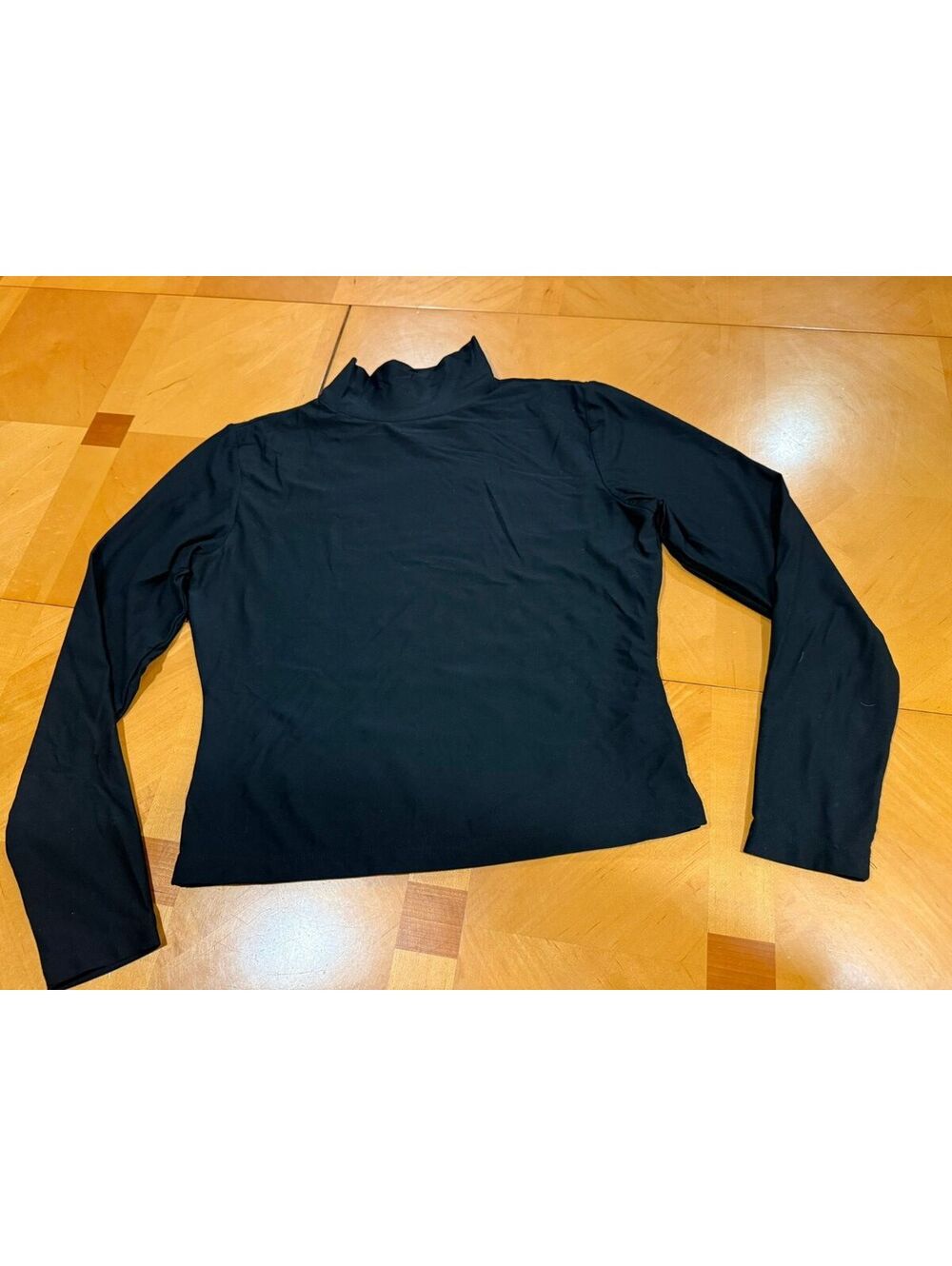 Wild Fable Black Mock Neck Long Sleeve Stretch Top Women's Size Small Basic